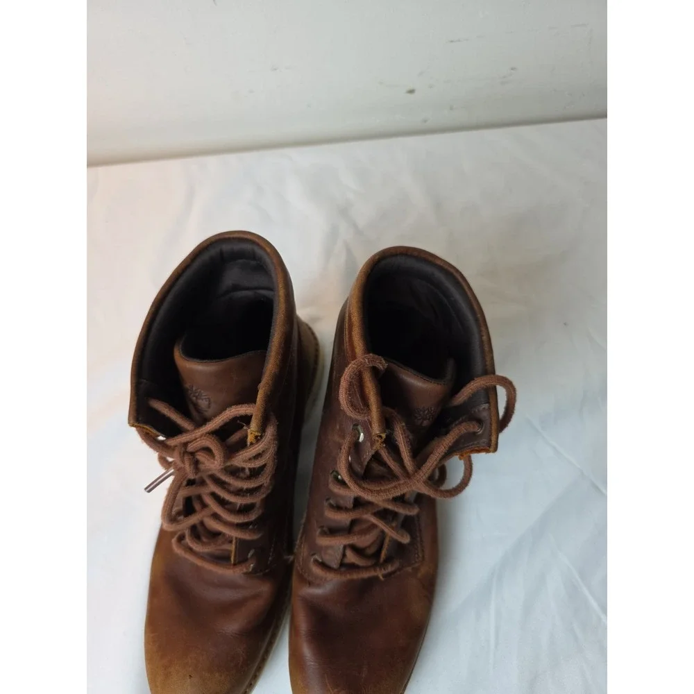 TIMBERLAND Bramhall Boots Womens 9.5 Brown Leather Lace Up Waterproof Ankle